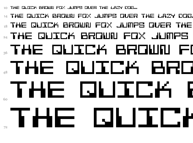 Pixel Calculon font waterfall